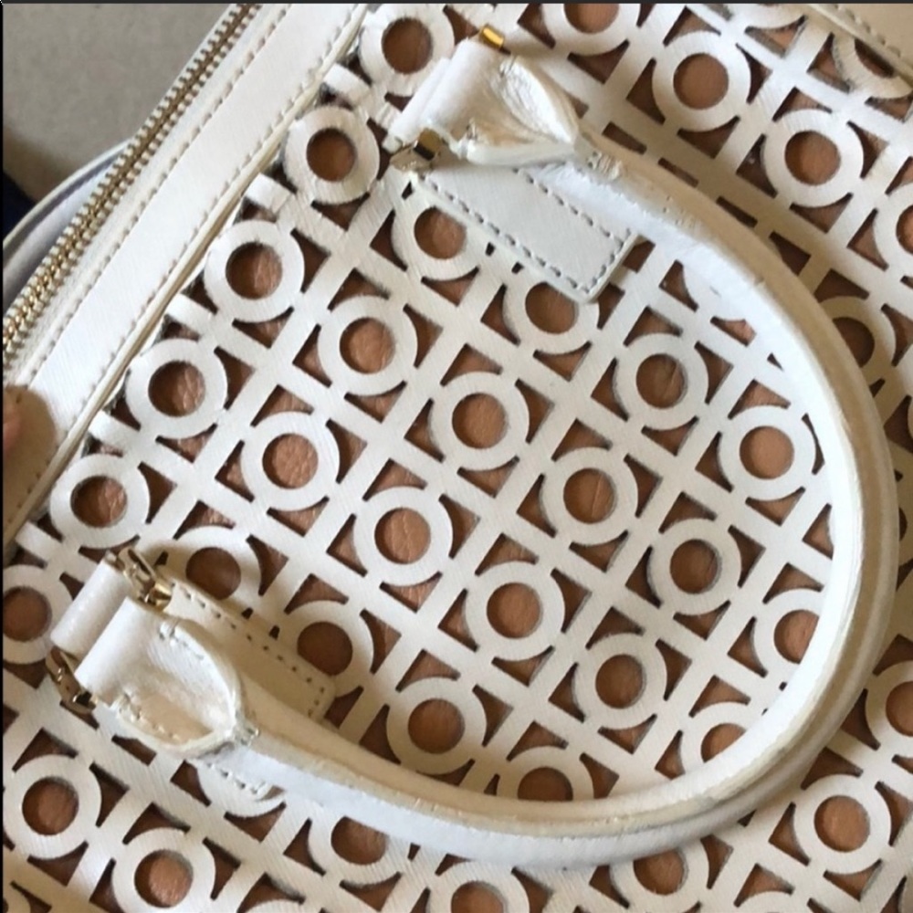 Tory Burch Blush Pink Laser-Cut Satchel - Picture 2 of 8